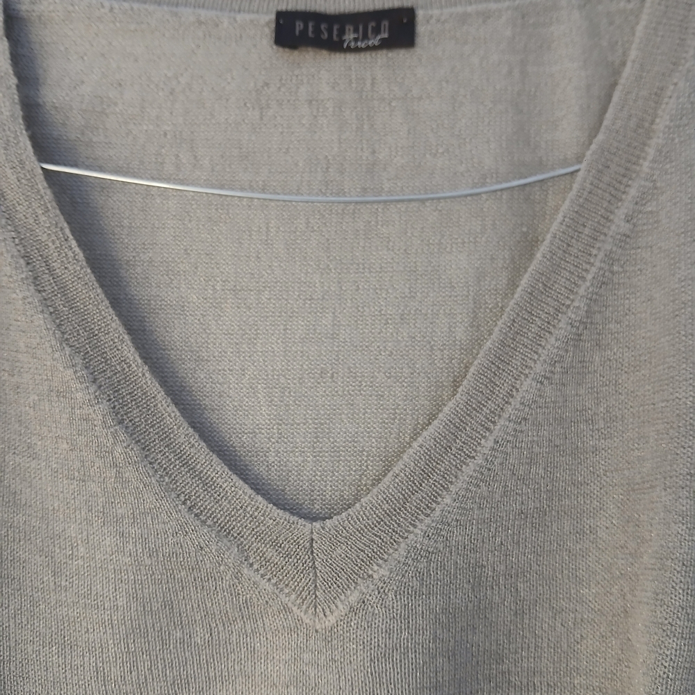 Pezerico Gray V-Neck Sweater - Picture 2 of 10